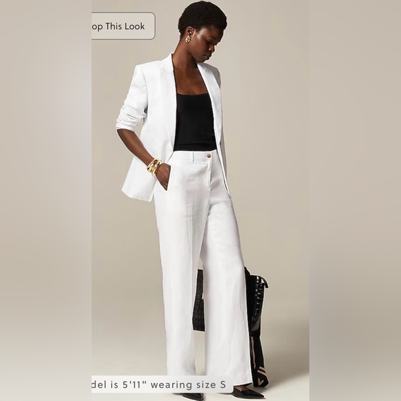 J.Crew Harbor pant in linen in white